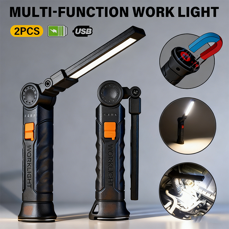 Power Bank - Tragbare COB-LED-Taschenlampe, USB wiederaufladbar, Arbeitsleuchte, magnetische