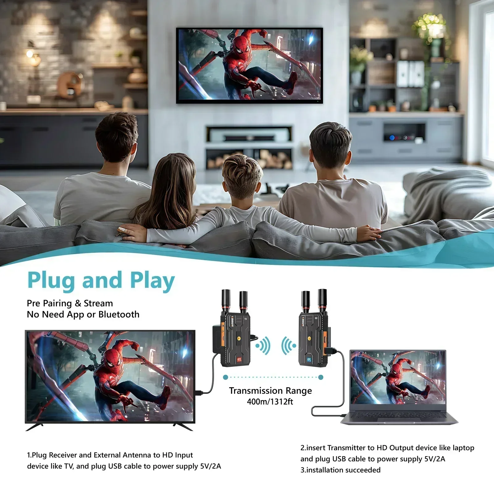 400 m 5G 4K Wireless Video Sen – Hdmi Adapter Bewertung und Preis